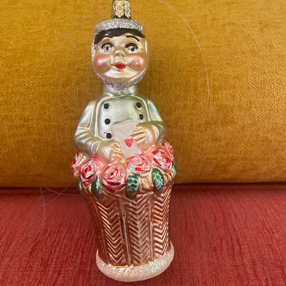 Old World Christmas Rosen Cavalier Hand Made Blown Inge-Glas Ornament, Germany
